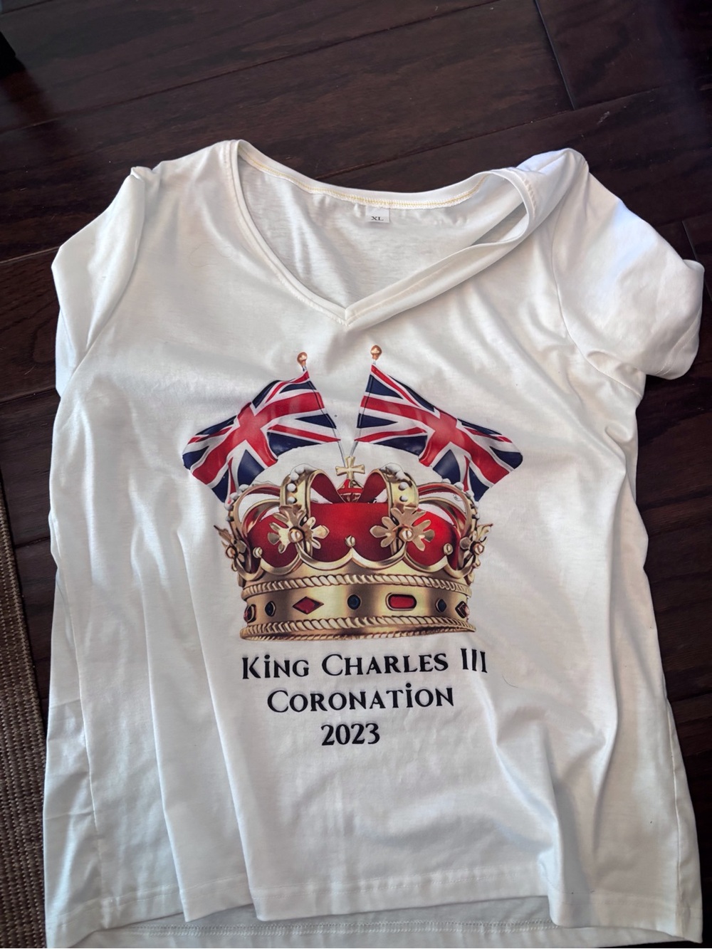 Fun, Graphic Charles III Coronation 2023 White Tee